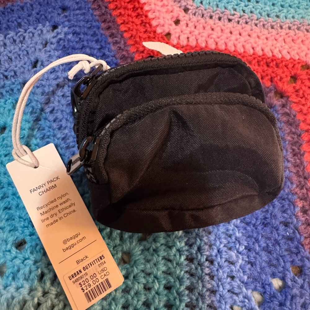 NWT BAGGU Charm - Black Fanny Pack Charm